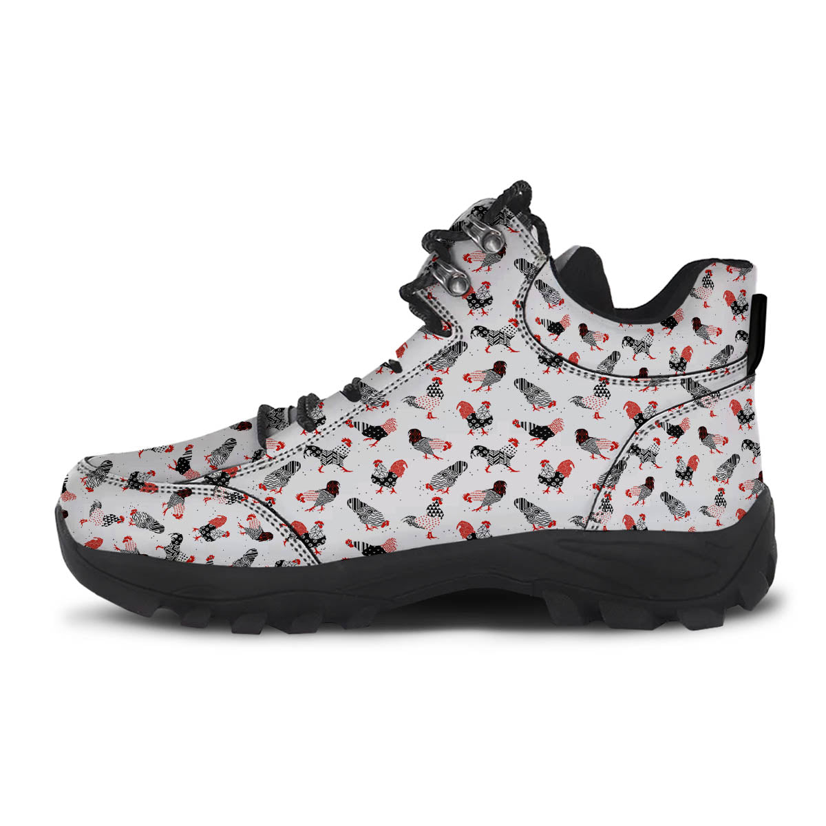 Rooster Chinese Print Pattern Hiking Shoes-grizzshop
