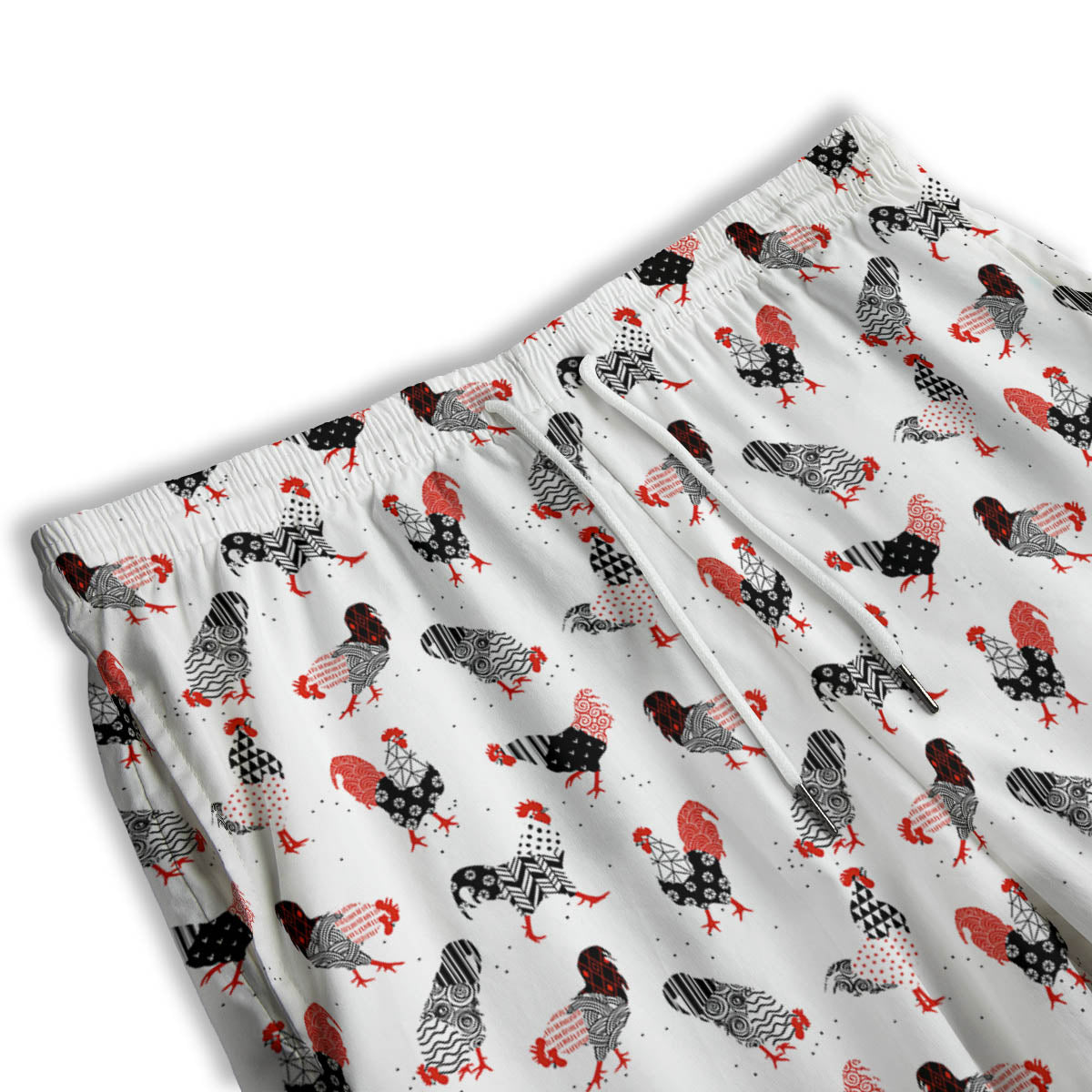 Rooster Chinese Print Pattern Men's Athletic Shorts