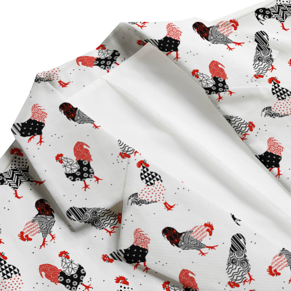 Rooster Chinese Print Pattern Men's Blazer-grizzshop