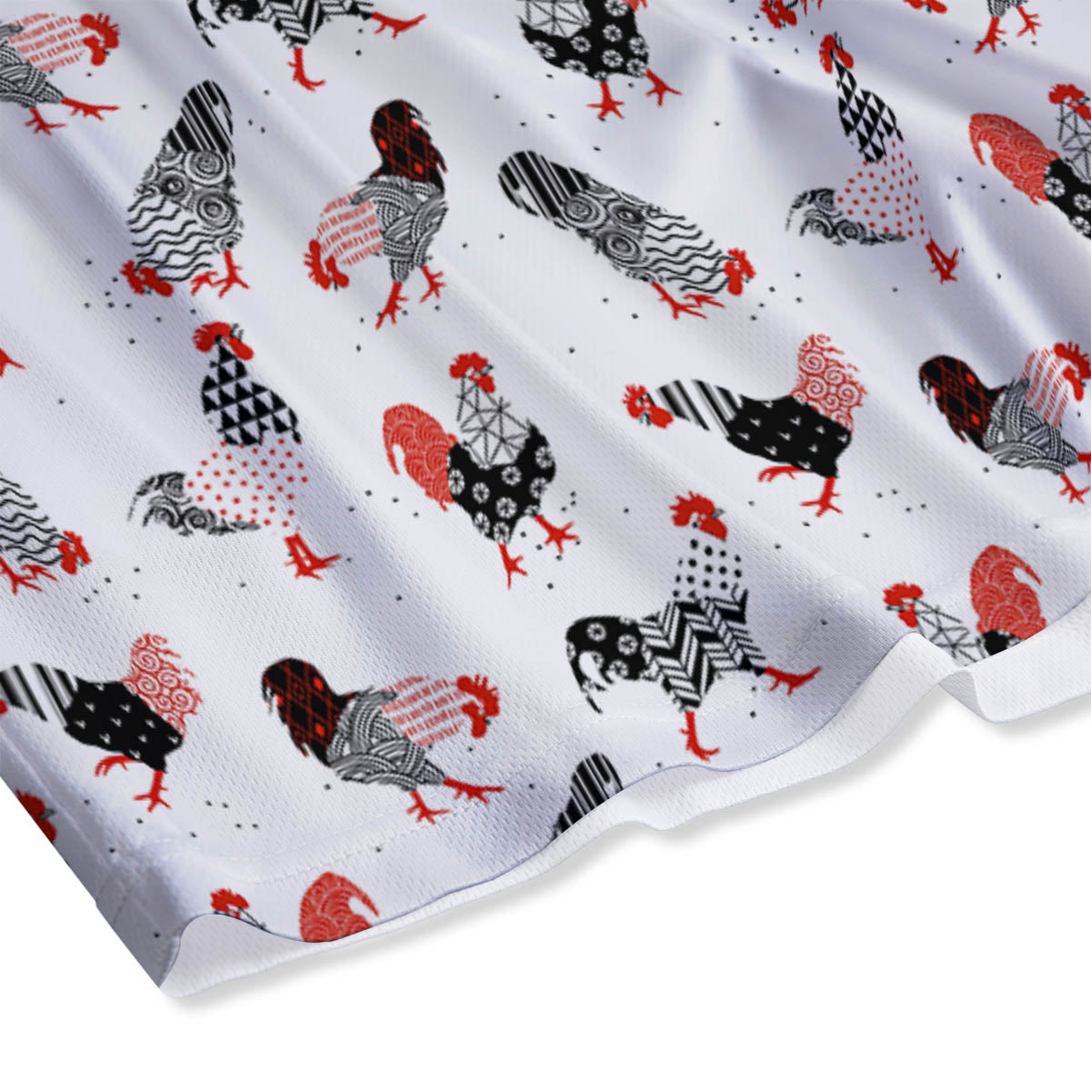 Rooster Chinese Print Pattern Mesh Shorts-grizzshop