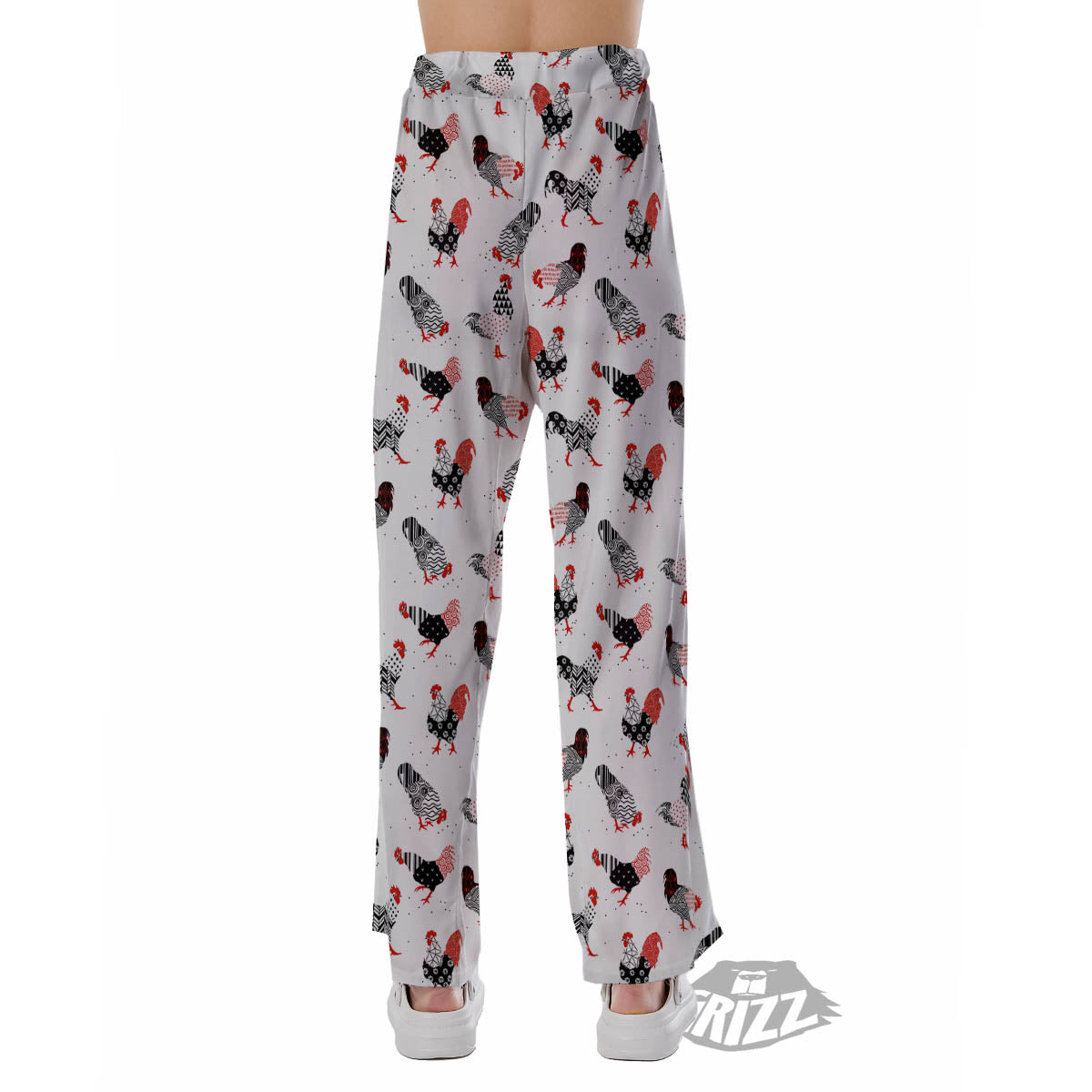Rooster Chinese Print Pattern Pajama Pants-grizzshop