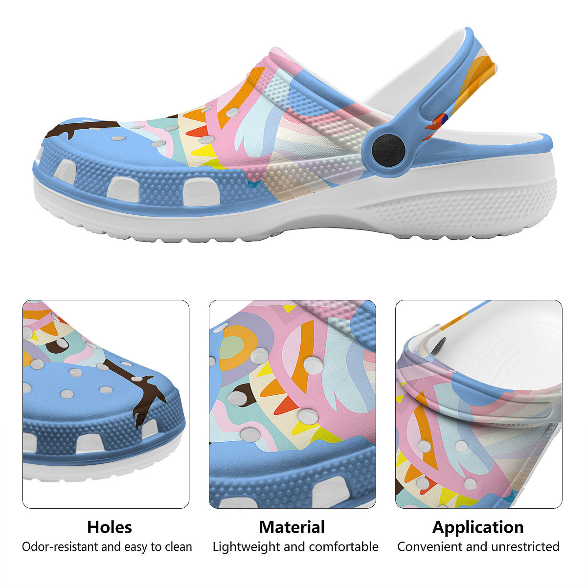 Rooster Colorful Print Clog-grizzshop