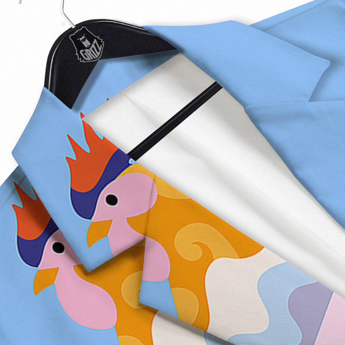 Rooster Colorful Print Men's Sport Coat-grizzshop