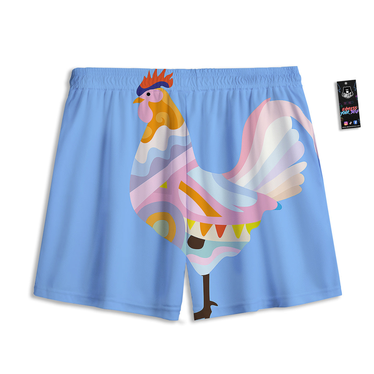 Prehistoric Plants And Dinosaur Print Mesh Shorts