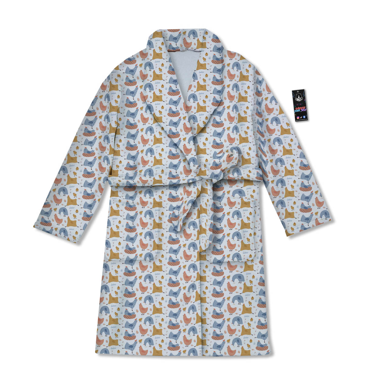 Rooster Colorful Print Pattern Bathrobe-grizzshop