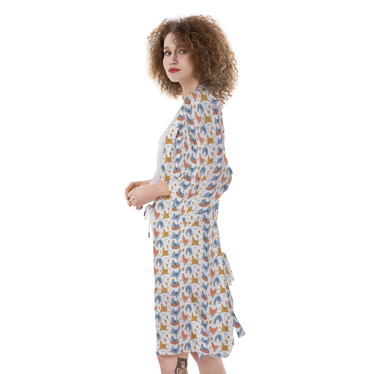 Rooster Colorful Print Pattern Kimono-grizzshop