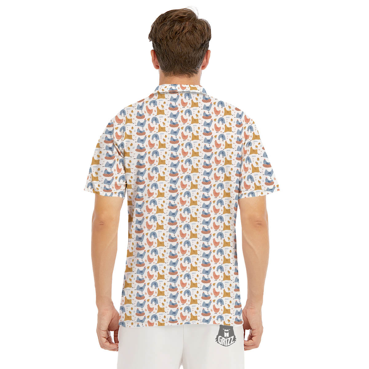 Rooster Colorful Print Pattern Men's Golf Shirts-grizzshop