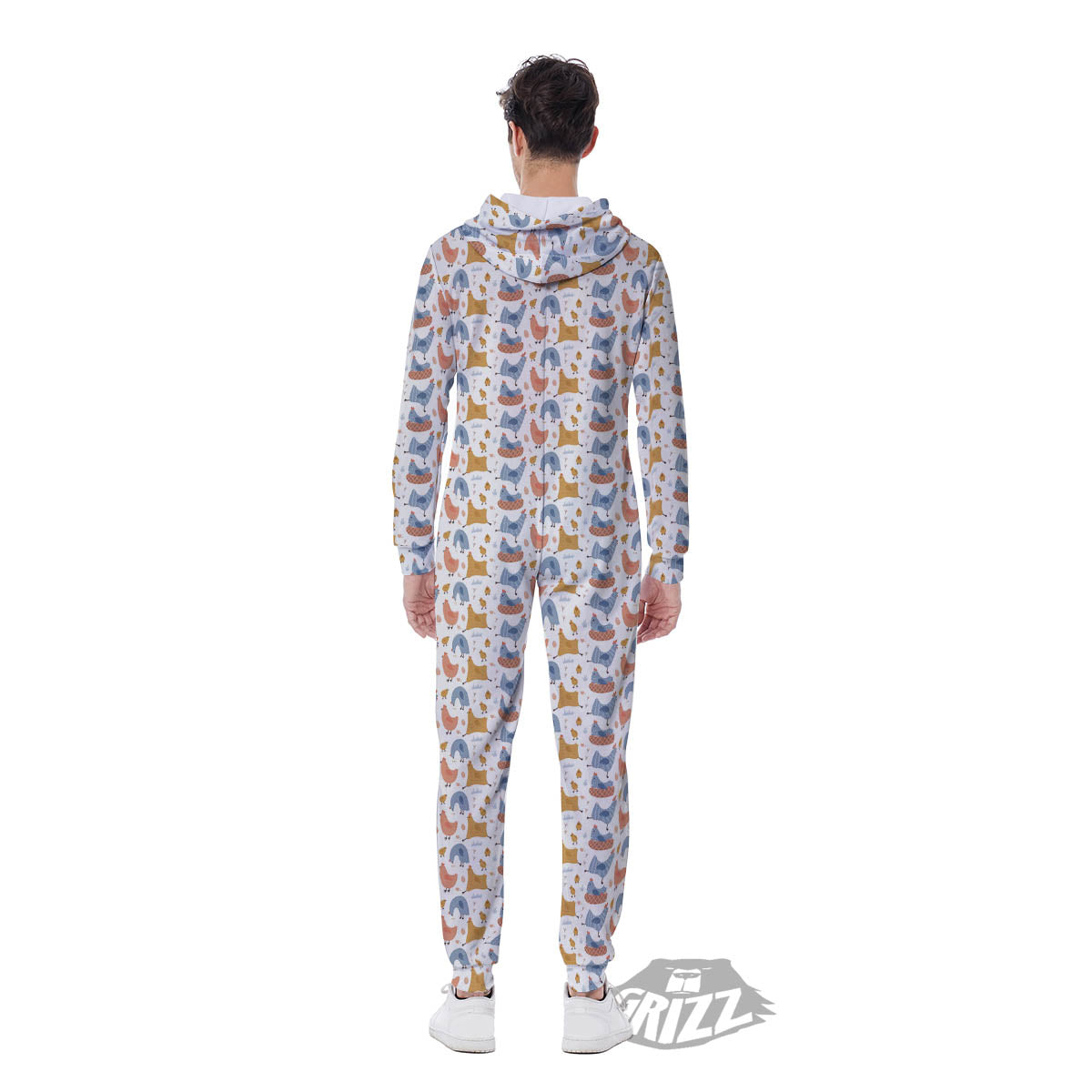 Rooster Colorful Print Pattern Men's Jumpsuit-grizzshop