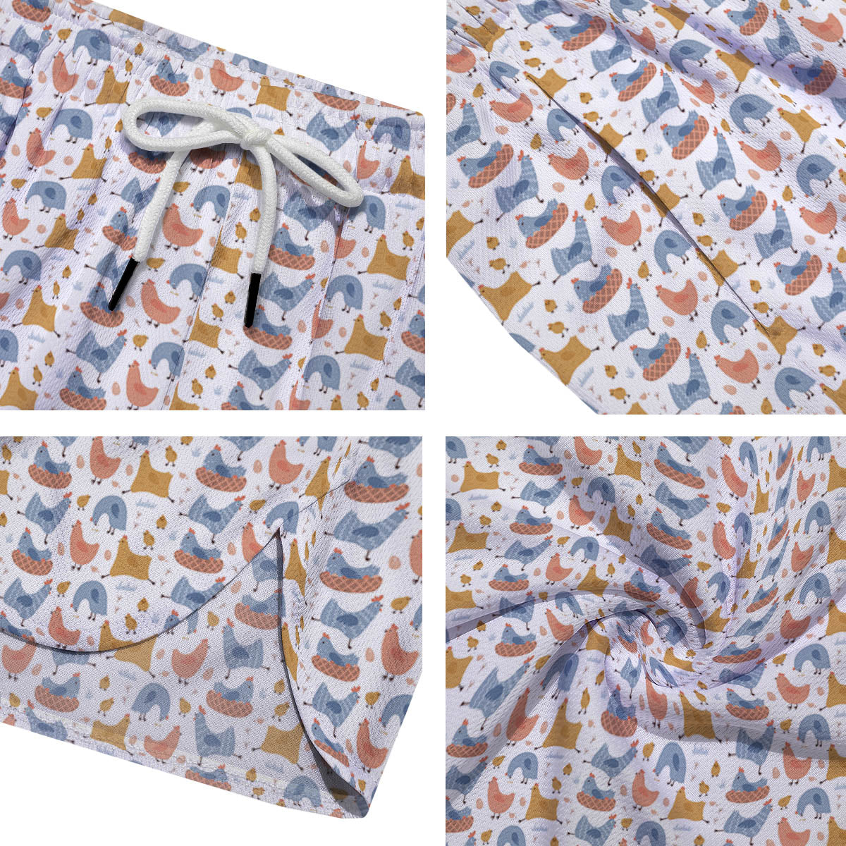 Rooster Colorful Print Pattern Men's Running Shorts-grizzshop