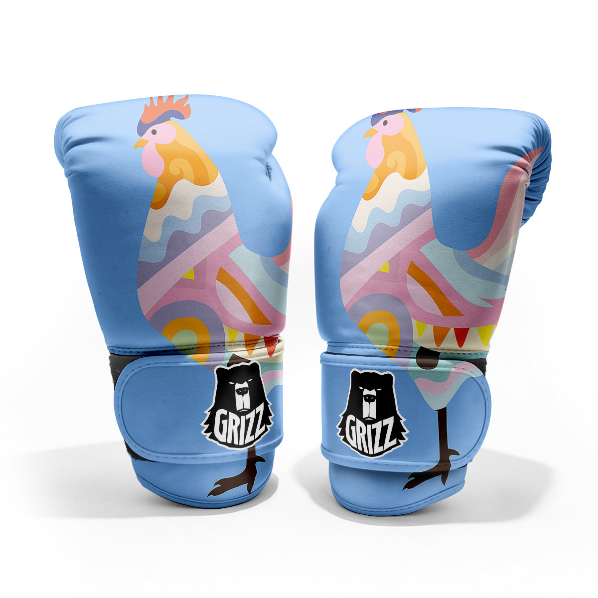 Rooster Colorful Print Pro Boxing Glove