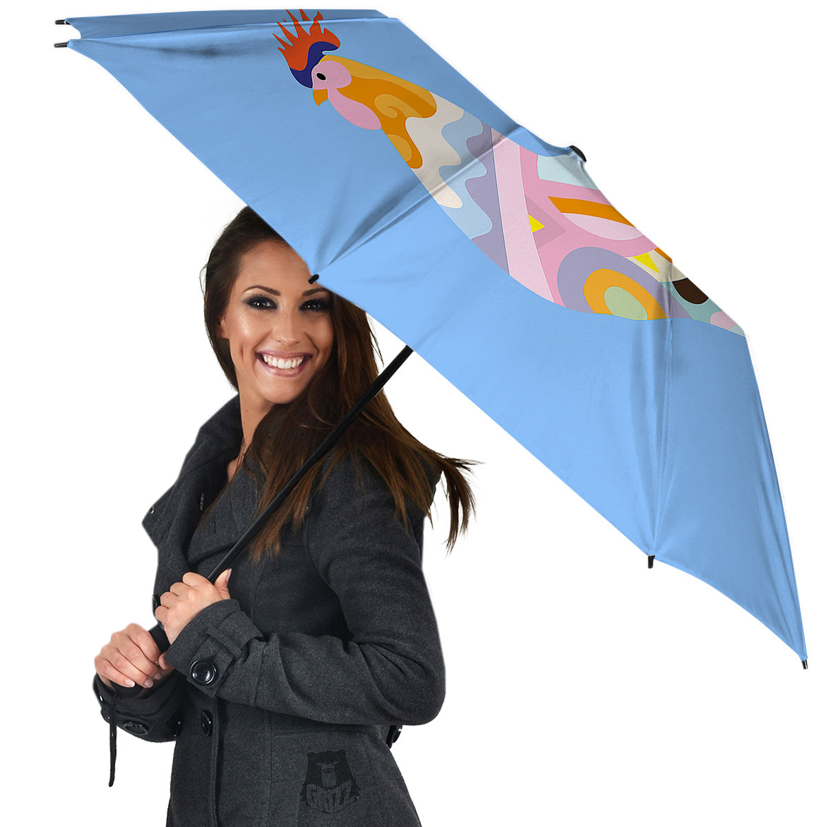 Rooster Colorful Print Umbrella-grizzshop
