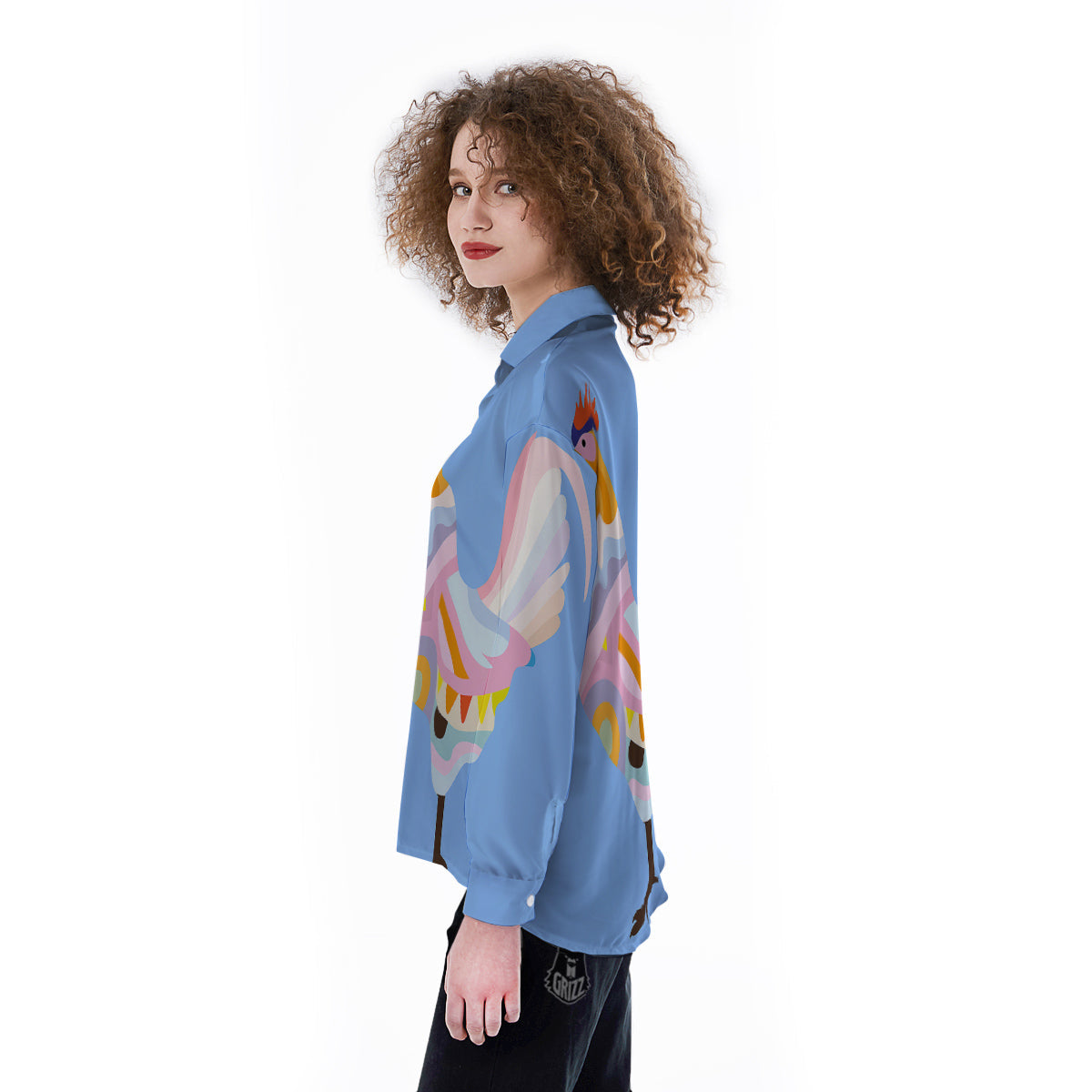 Rooster Colorful Print Women's Long Sleeve Shirts-grizzshop