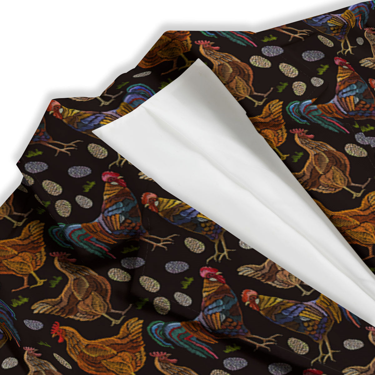 Rooster Embroidery Print Pattern Women's Blazer-grizzshop