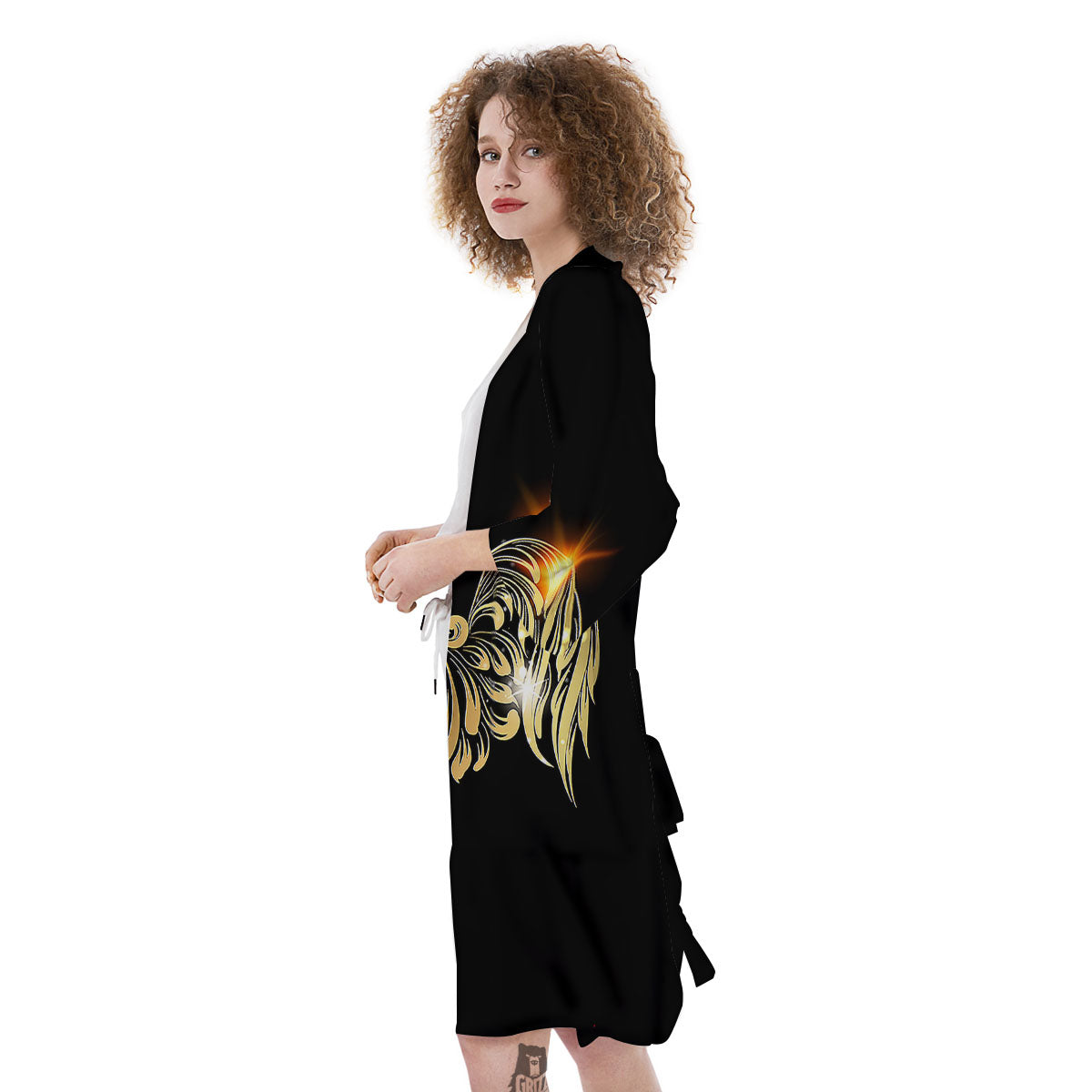 Rooster Golden Print Kimono-grizzshop