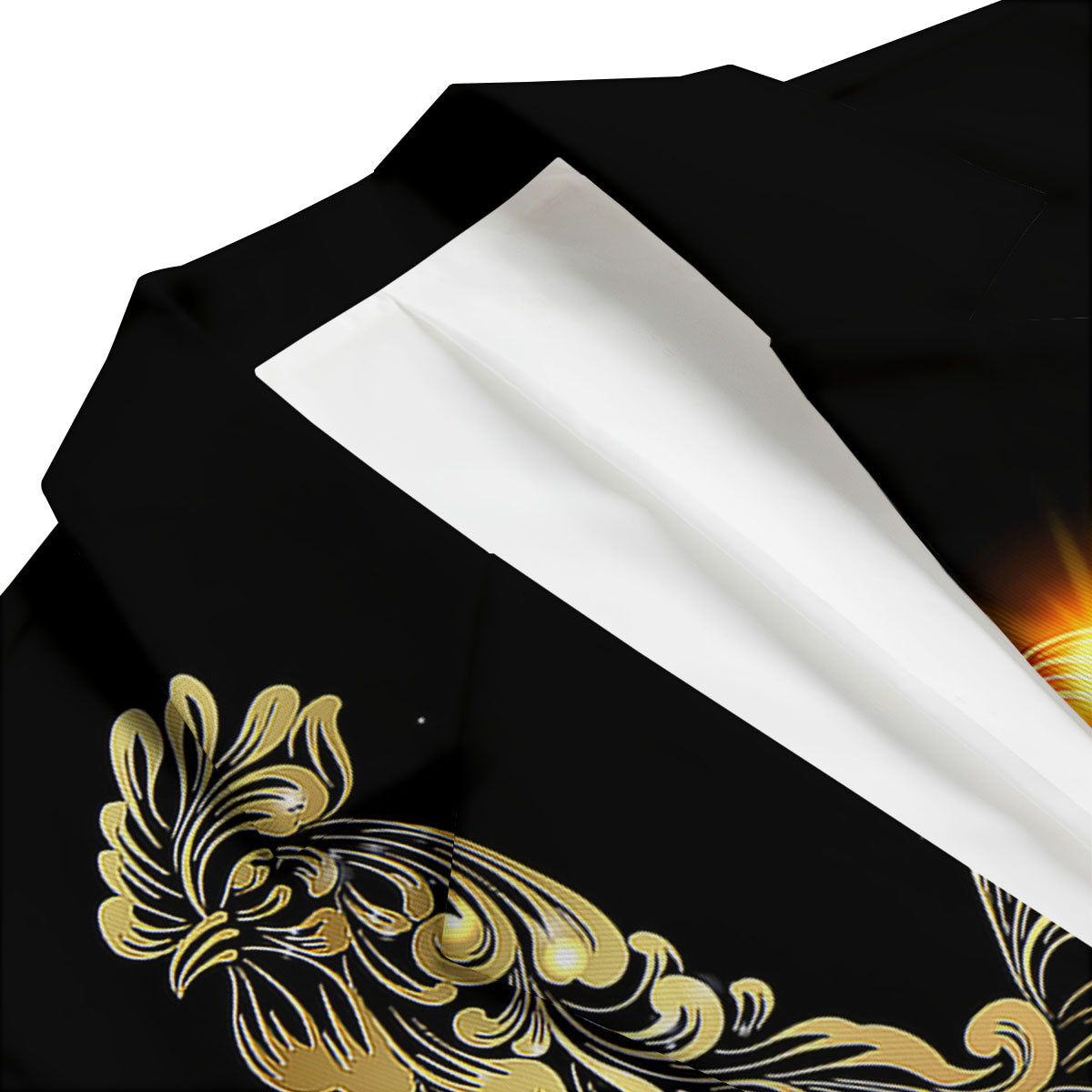 Rooster Golden Print Men's Blazer-grizzshop