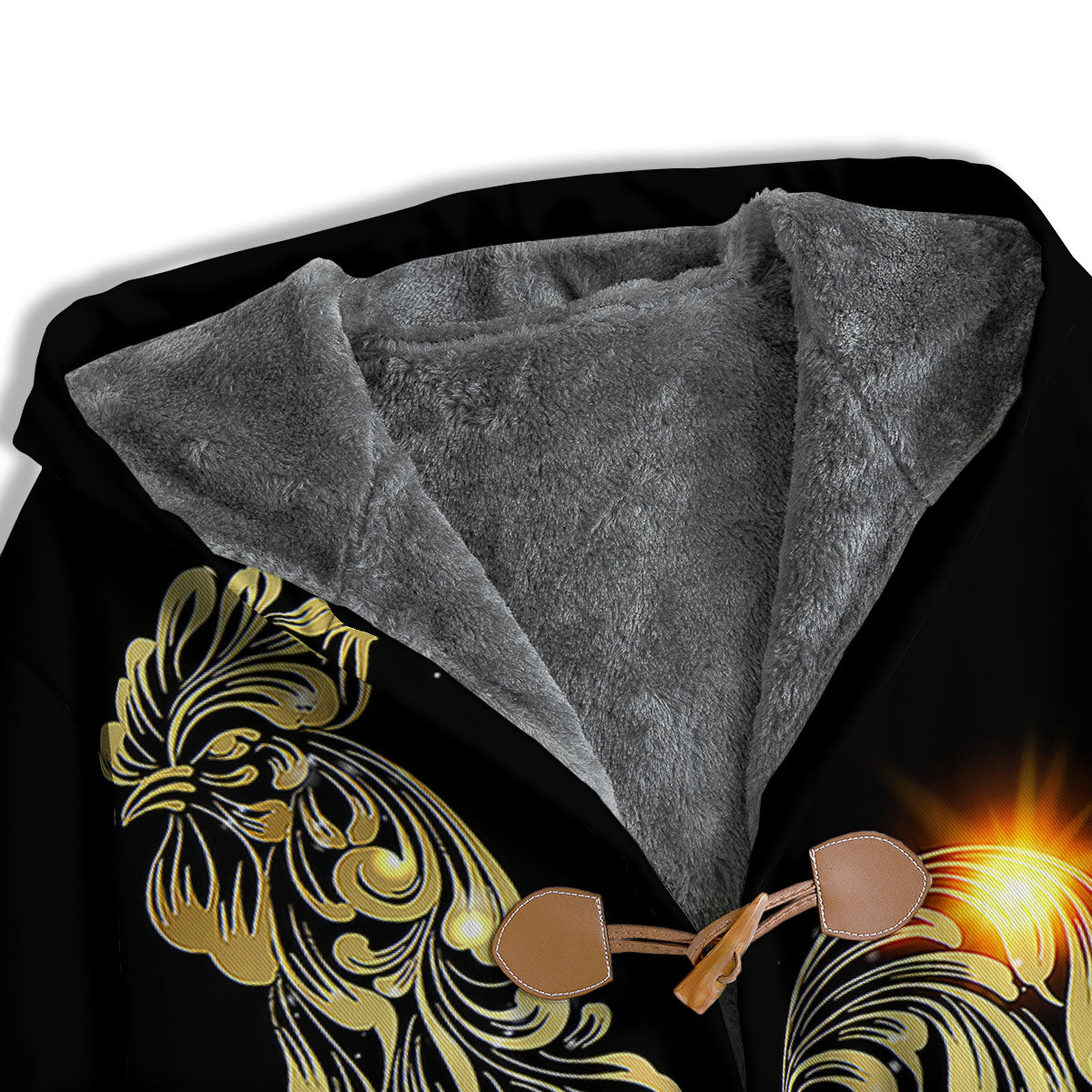 Rooster Golden Print Men's Windbreaker Jacket-grizzshop