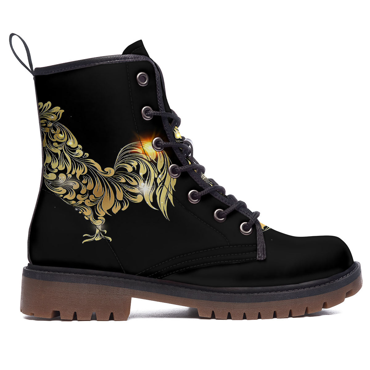Rooster Golden Print Work Boots-grizzshop
