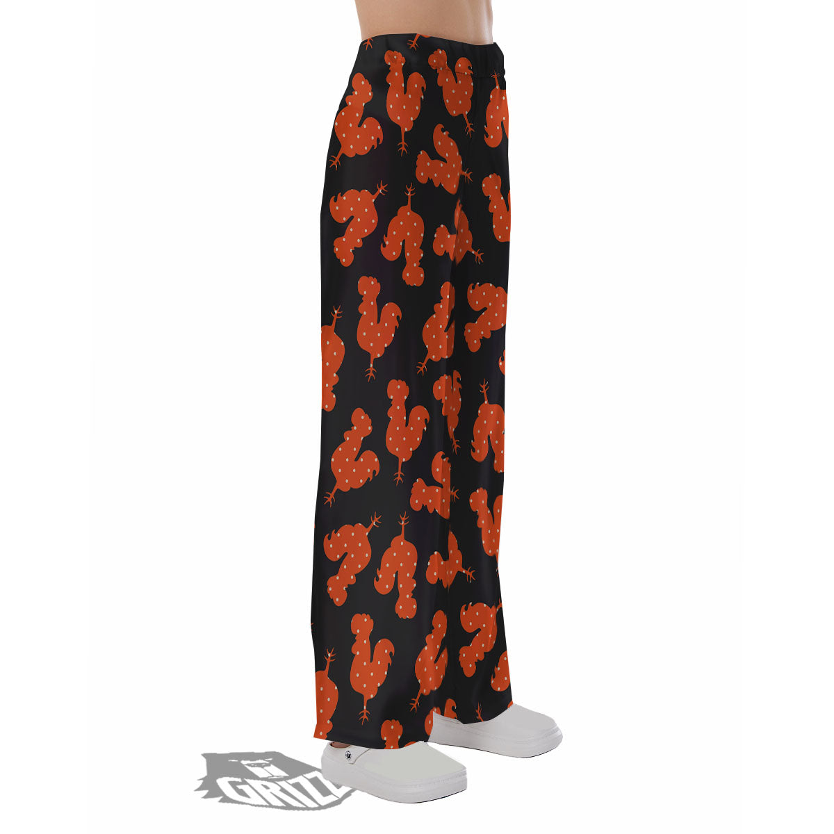 Rooster Polka Dot Print Pattern Pajama Pants-grizzshop