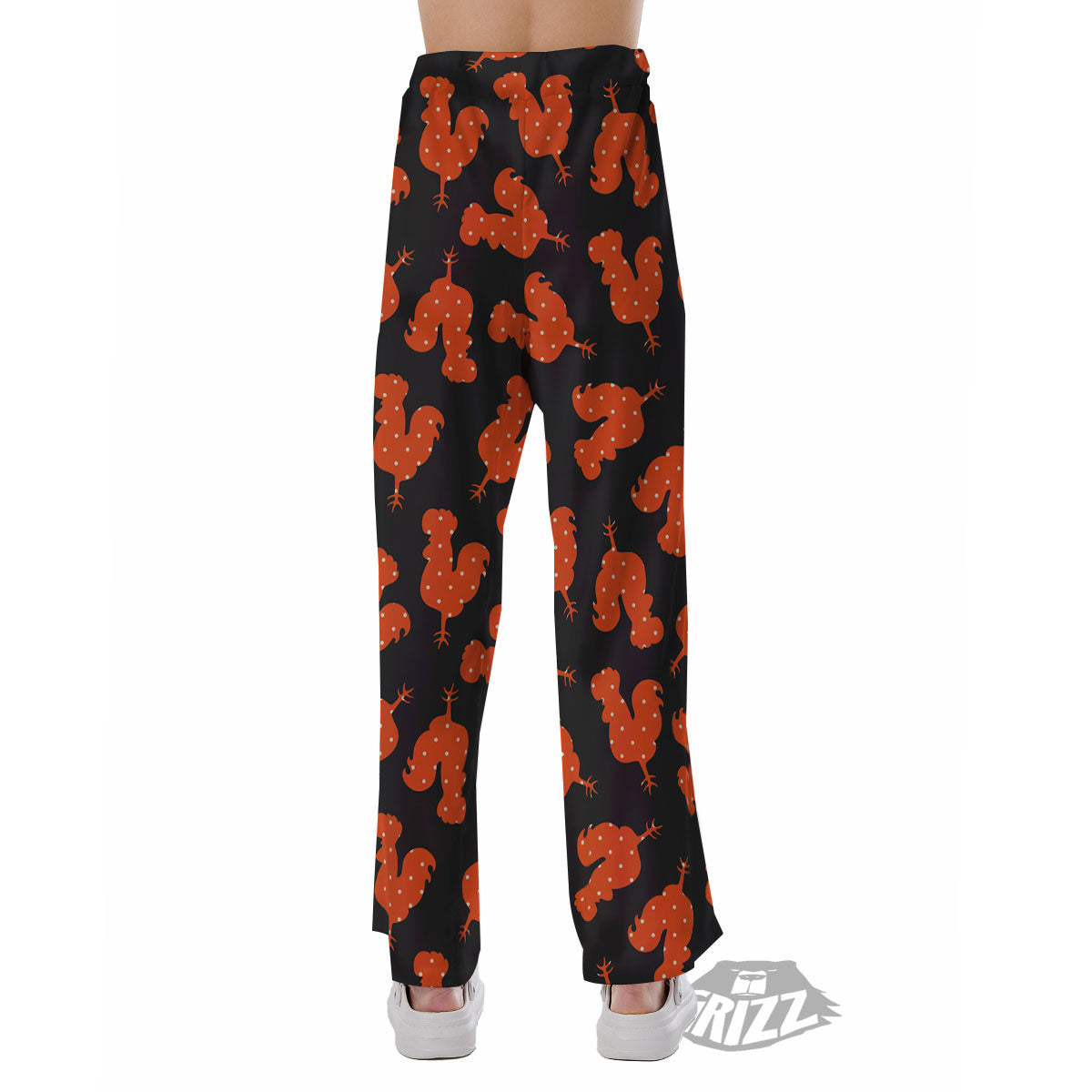 Rooster Polka Dot Print Pattern Pajama Pants-grizzshop