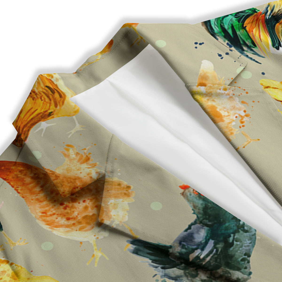 Rooster Watercolor Print Pattern Women's Blazer-grizzshop