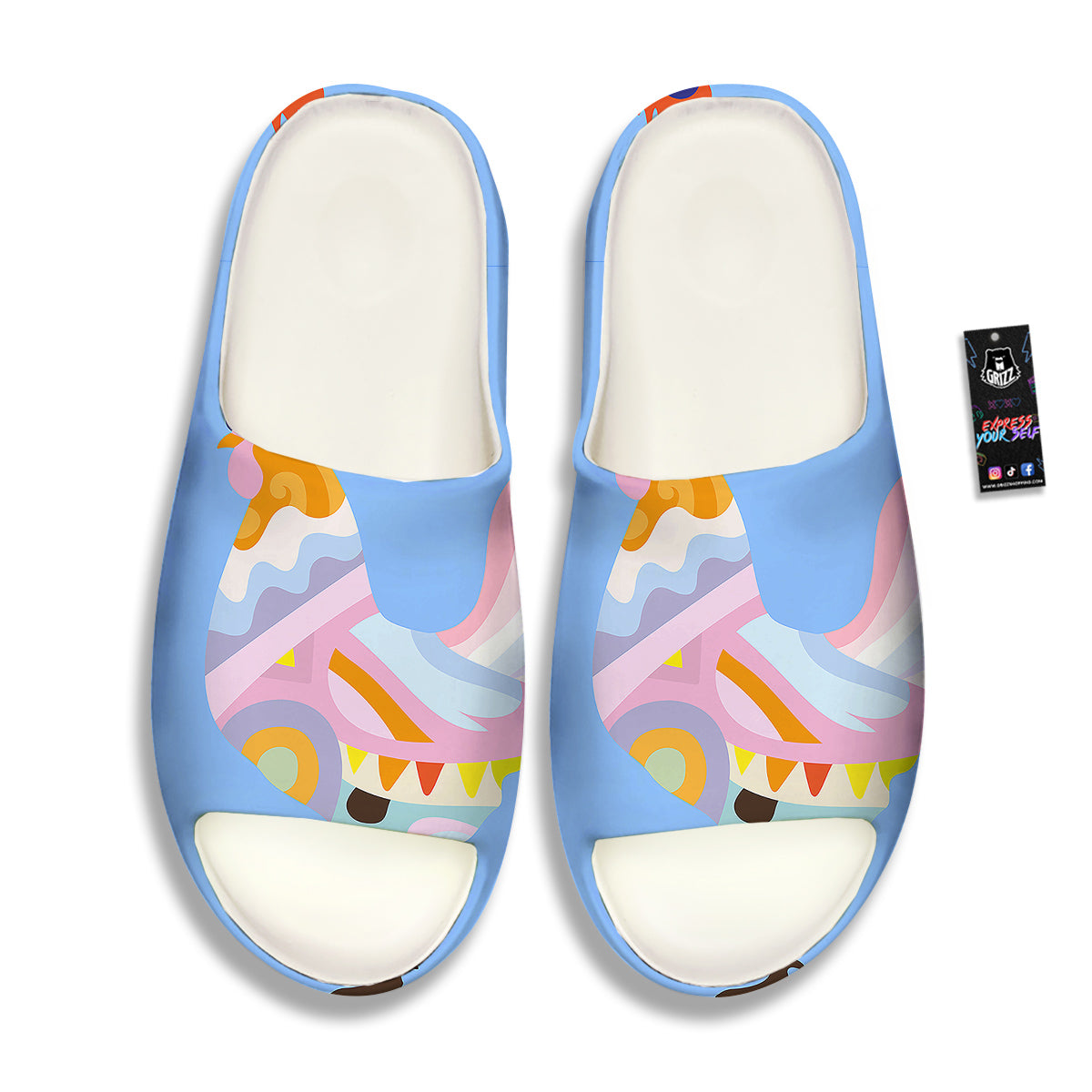 Rooster Colorful Print Sandals-grizzshop