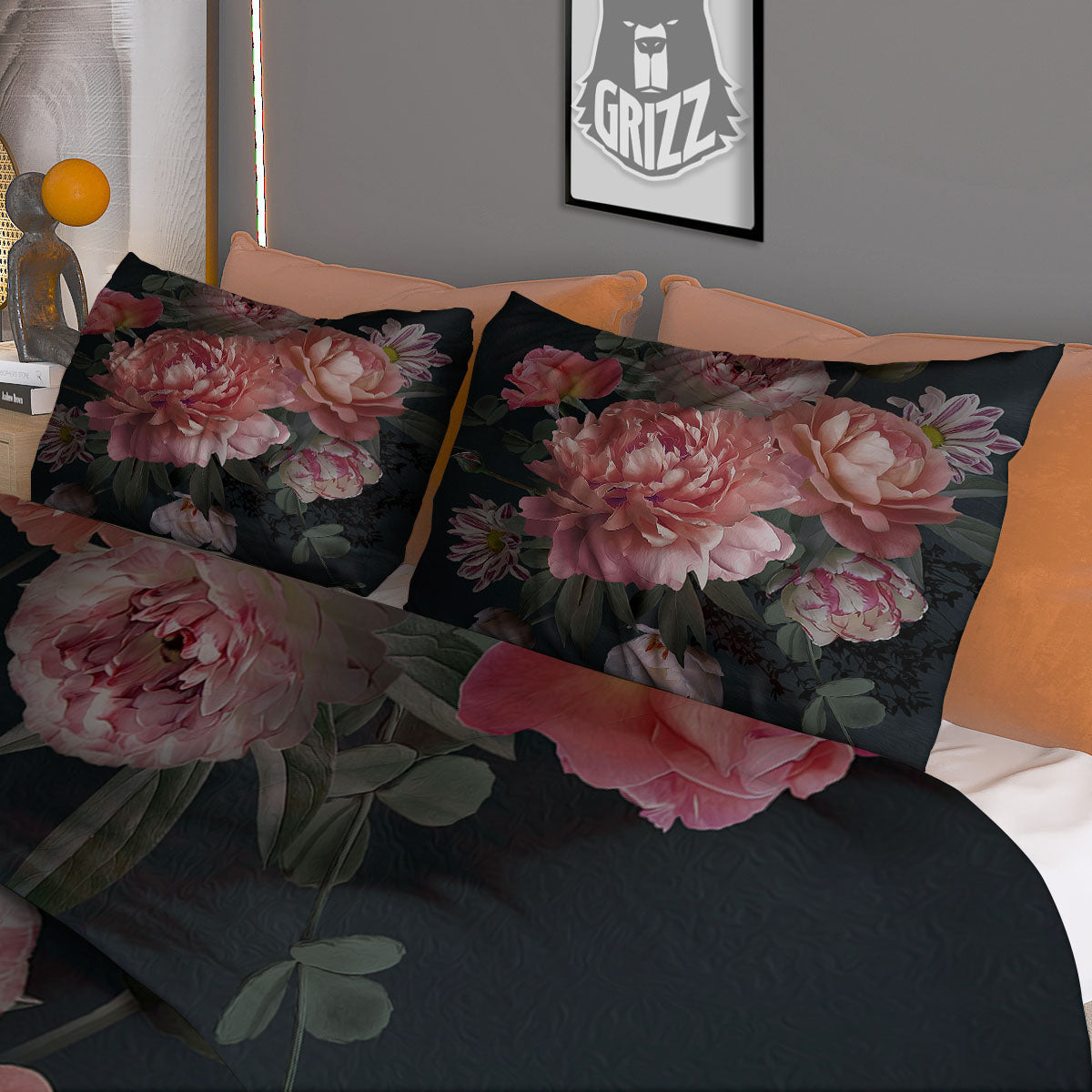 Rose And Peony Print Duvet Cover Bedding Set