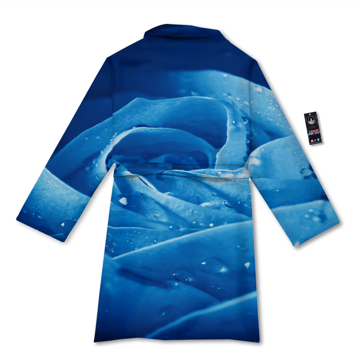 Rose Blue Print Bathrobe-grizzshop