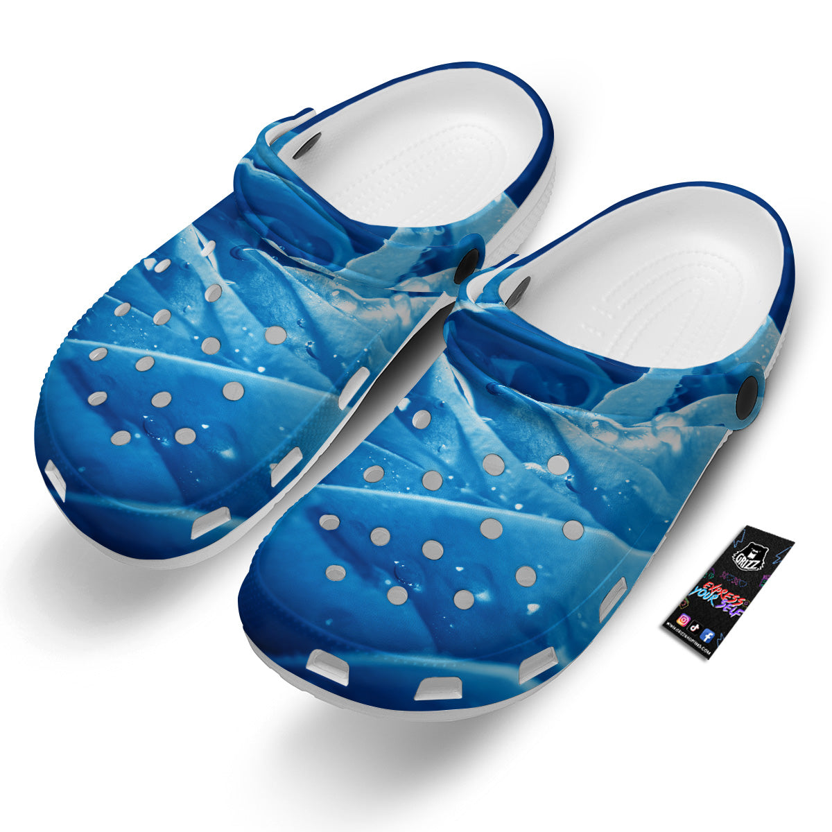 Rose Blue Print Clog-grizzshop