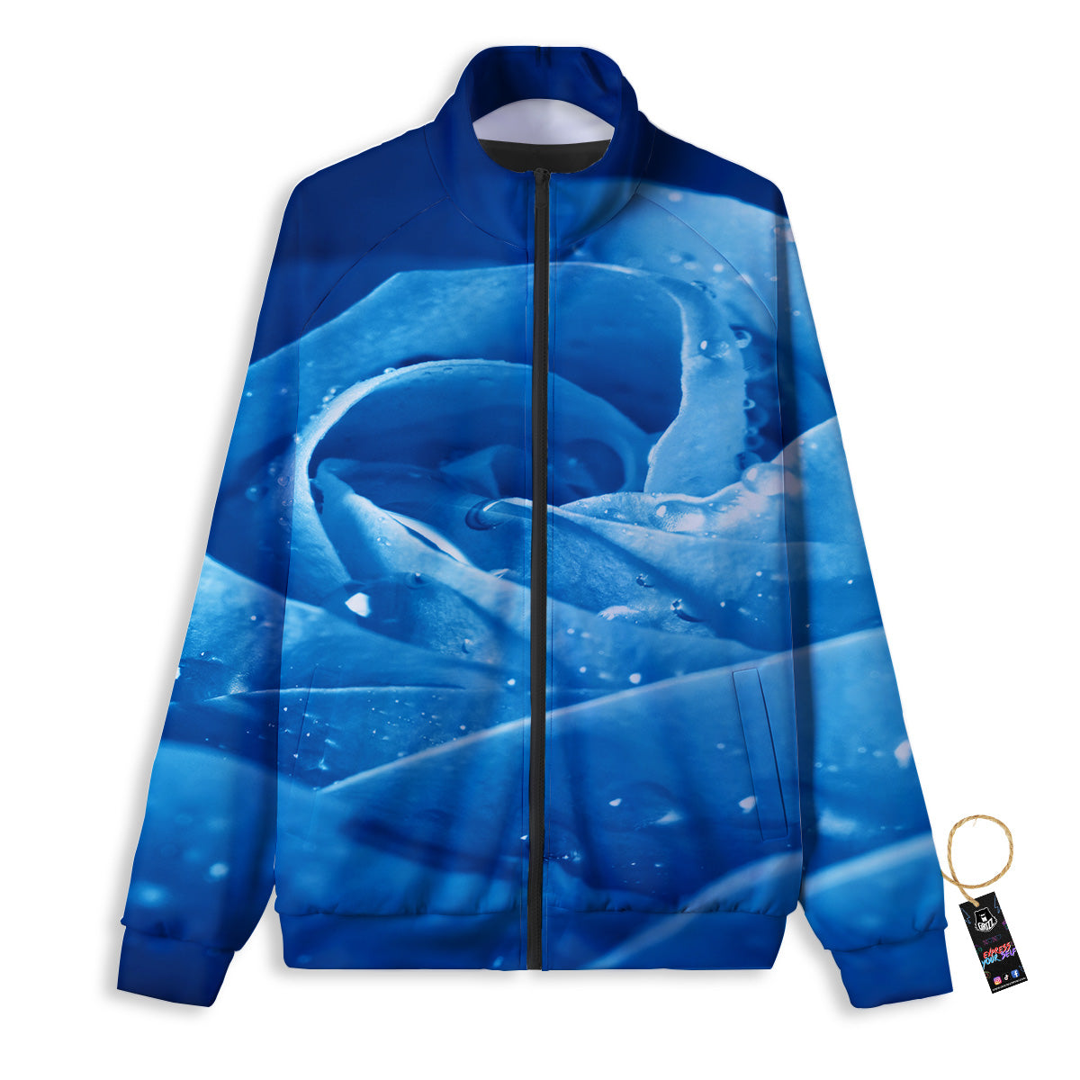 Rose Blue Print Track Jacket-grizzshop