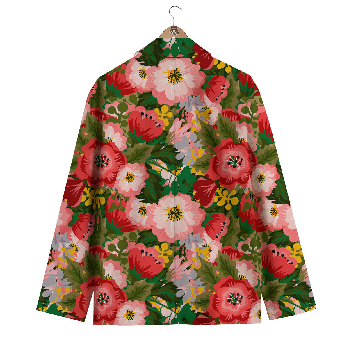 Rose Floral Red And Pink Print Pattern Men's Blazer-grizzshop