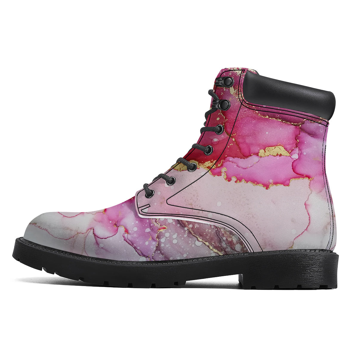 Rose Gold Marble Print Boots-grizzshop