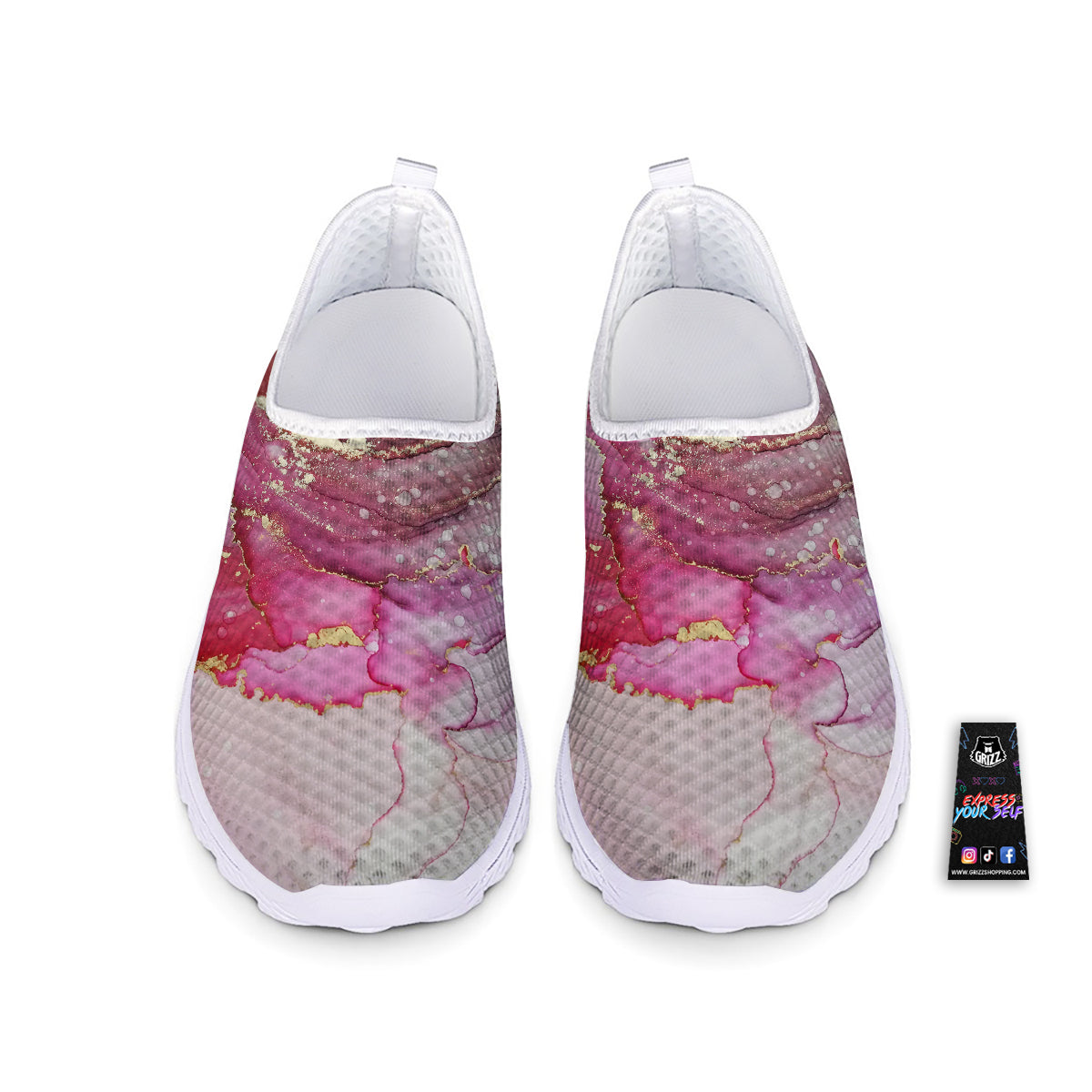 Rose Gold Marble Print Nurse Shoes-grizzshop