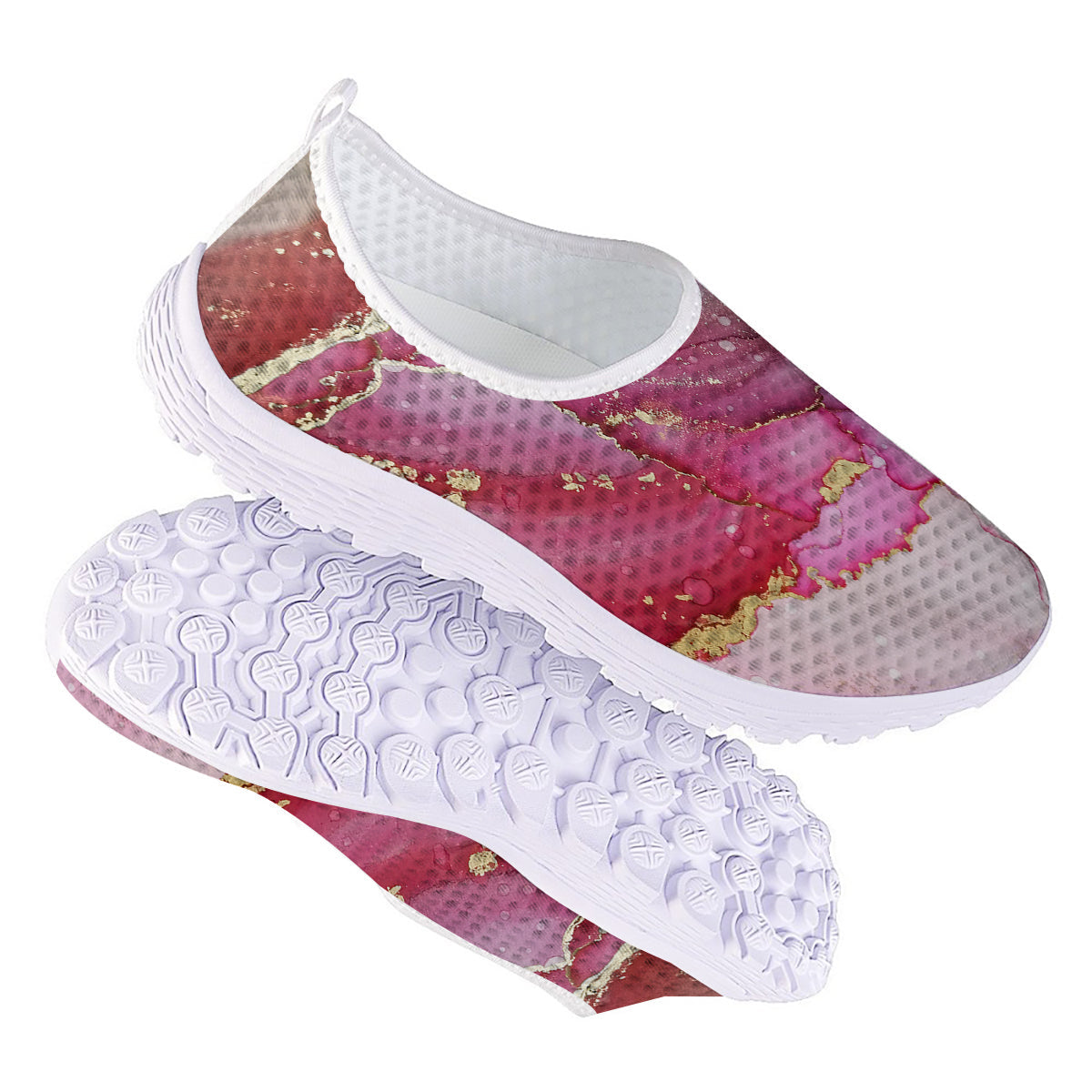 Rose Gold Marble Print Nurse Shoes-grizzshop