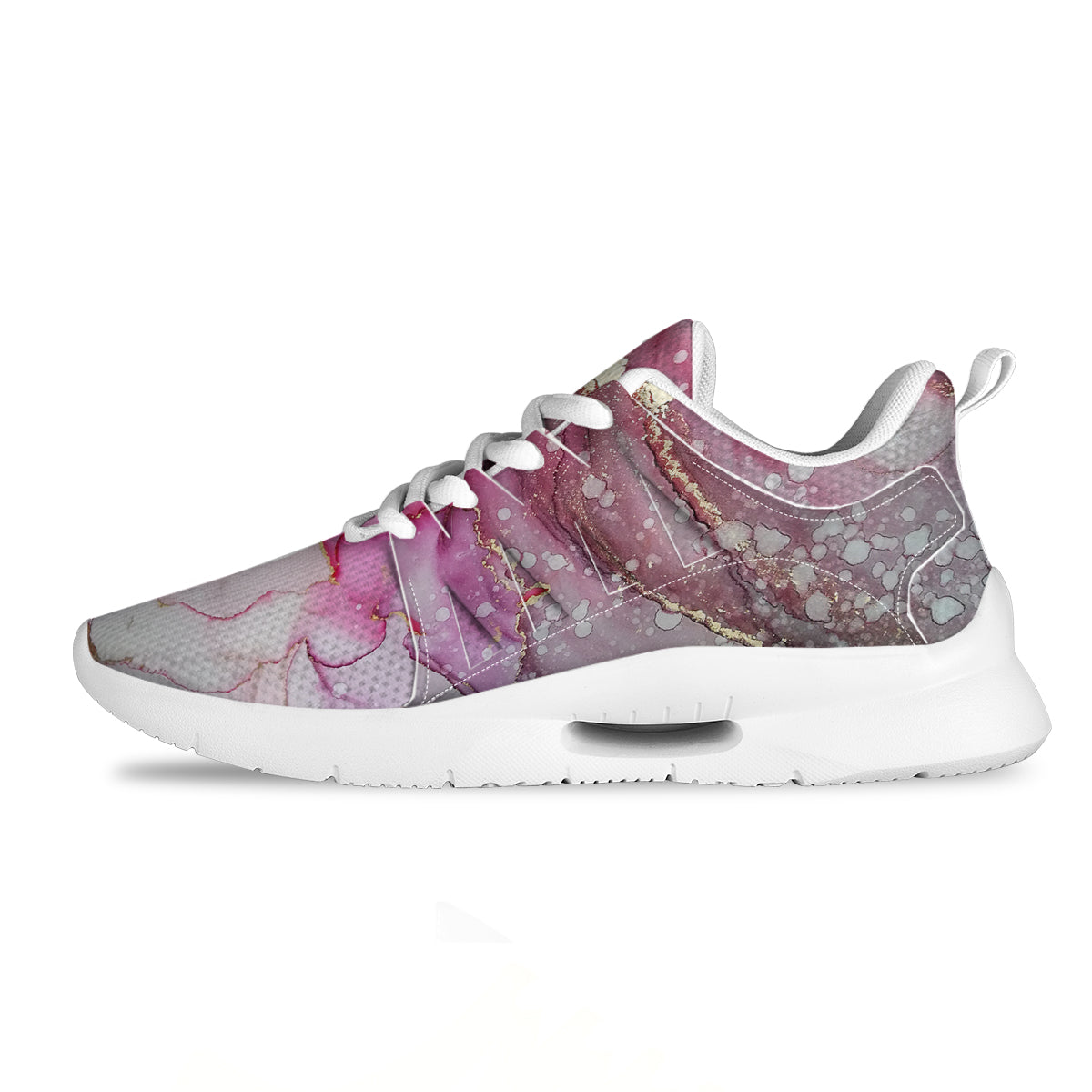 Rose Gold Marble Print Tennis Shoes-grizzshop