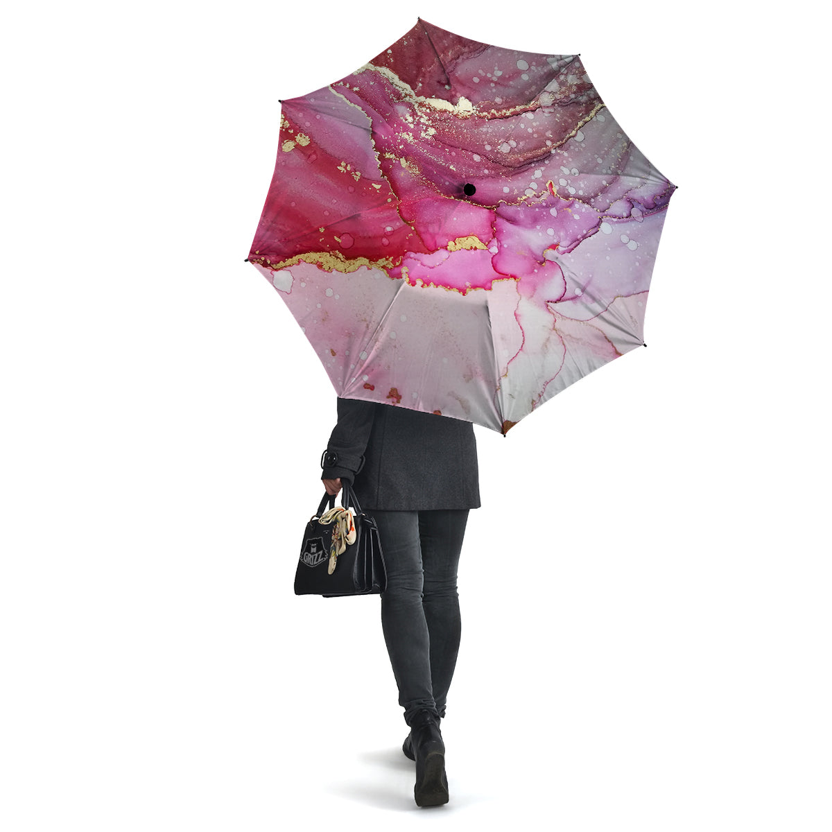 Rose Gold Marble Print Umbrella-grizzshop