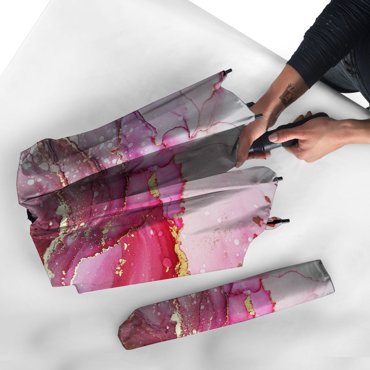 Rose Gold Marble Print Umbrella-grizzshop