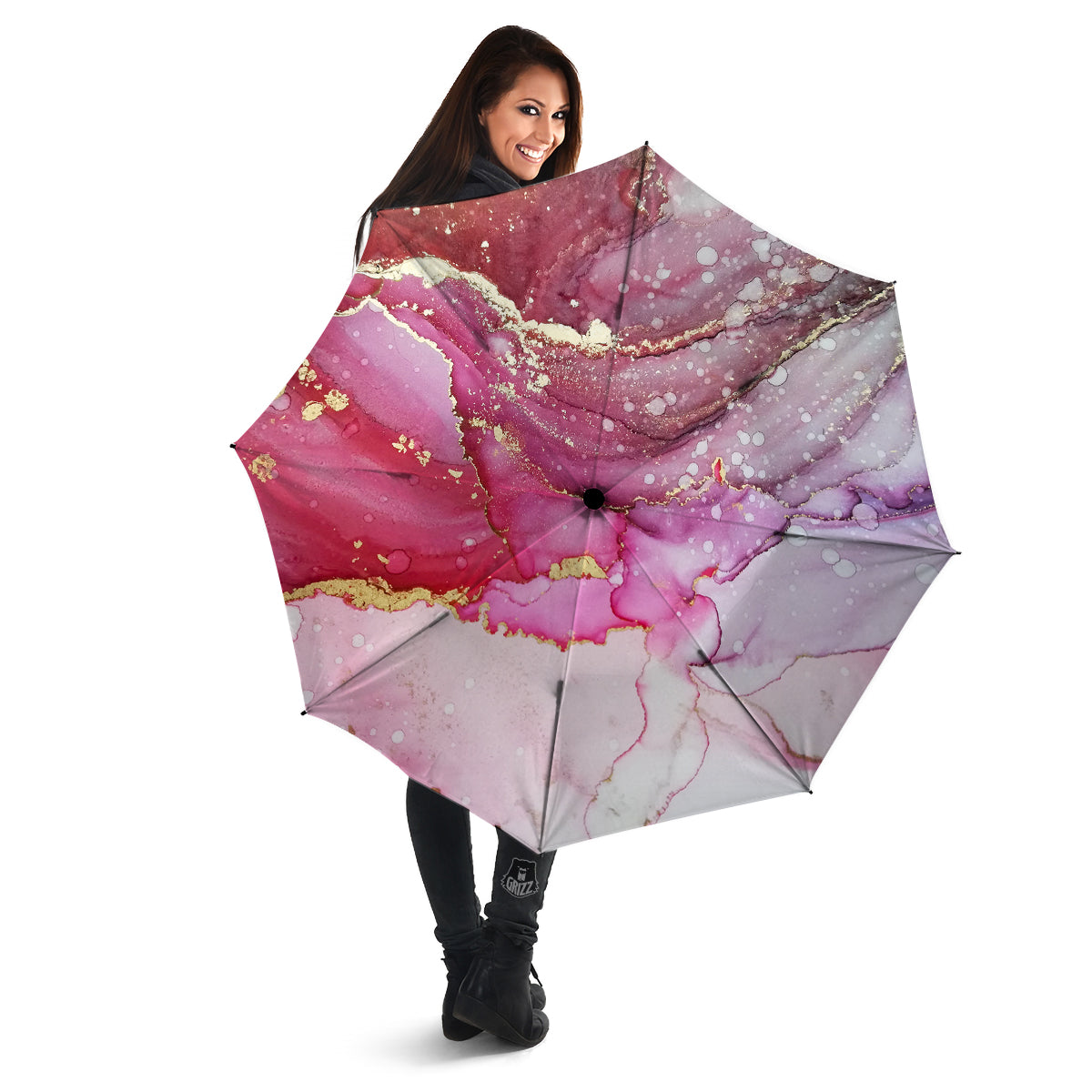 Rose Gold Marble Print Umbrella-grizzshop