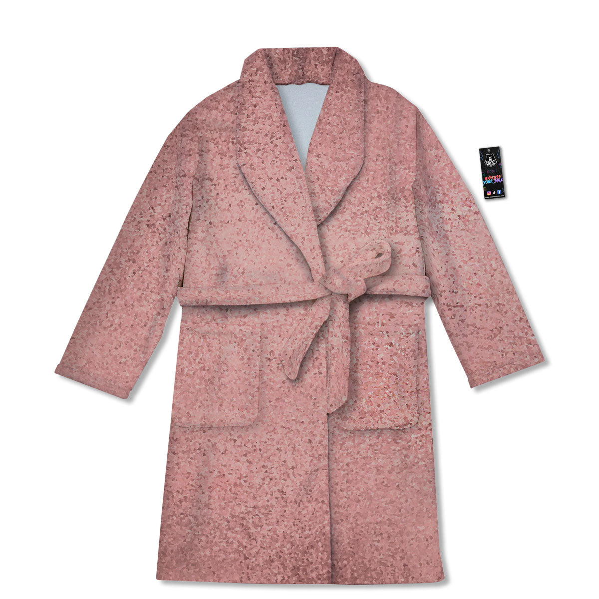 Rose Gold Texture Print Bathrobe-grizzshop