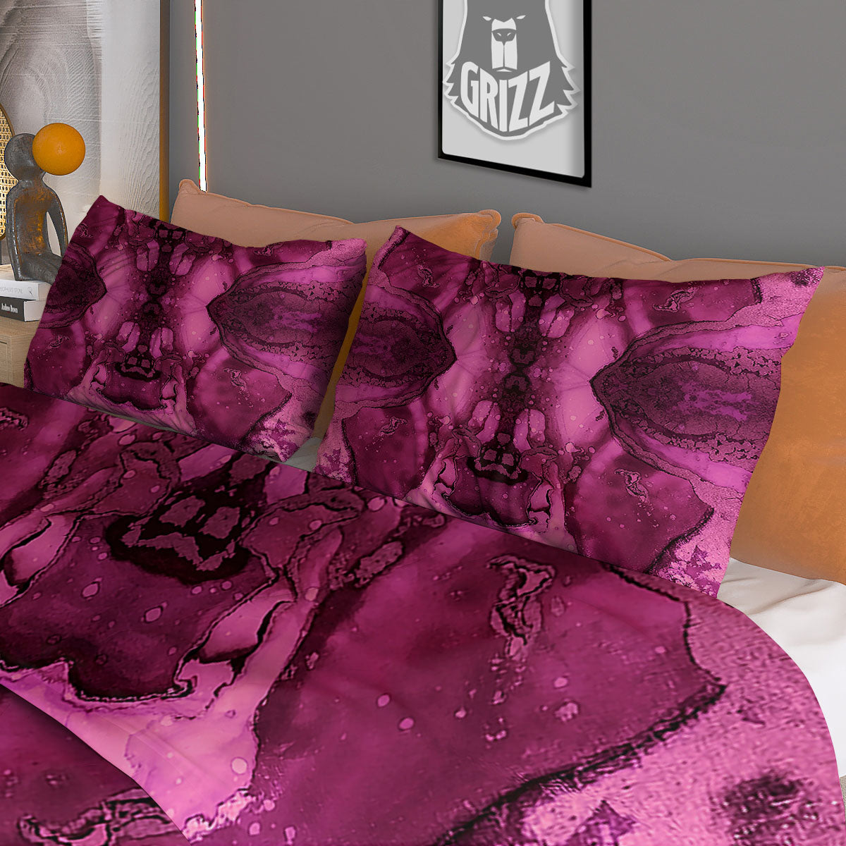 Rose Vintage Print Pattern Duvet Cover Bedding Set