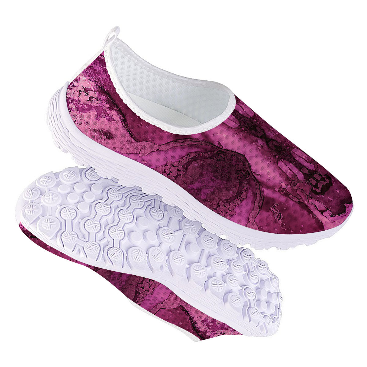 Rose Kaleidoscope Pink Print Nurse Shoes-grizzshop