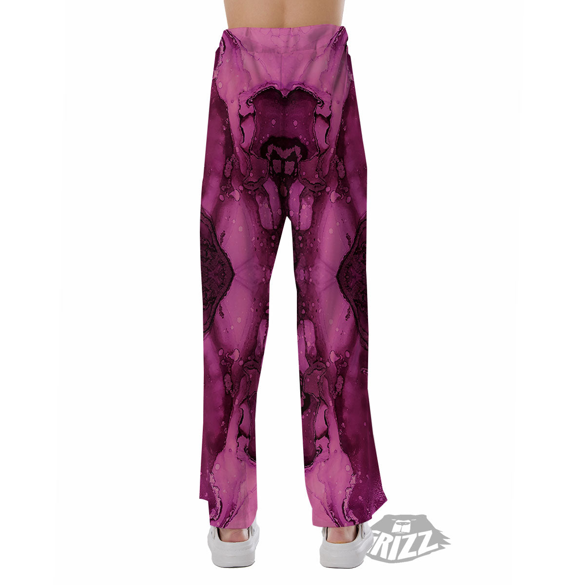 Rose Kaleidoscope Pink Print Pajama Pants-grizzshop
