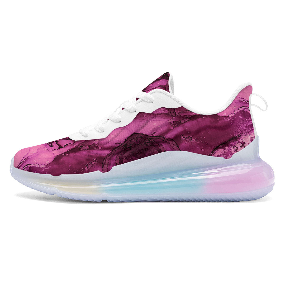 Rose Kaleidoscope Pink Print Running Sneakers-grizzshop