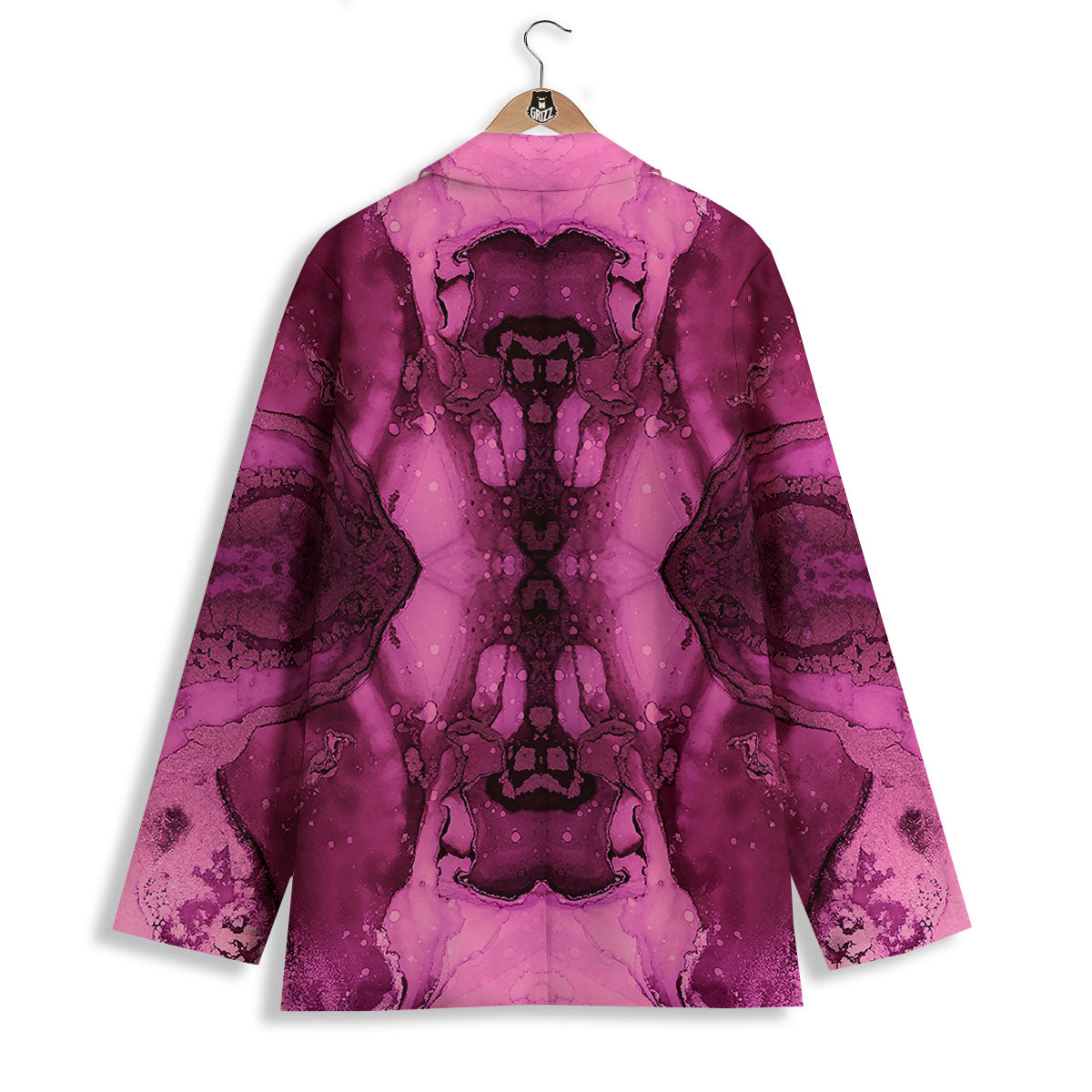 Rose Kaleidoscope Pink Print Women's Blazer-grizzshop
