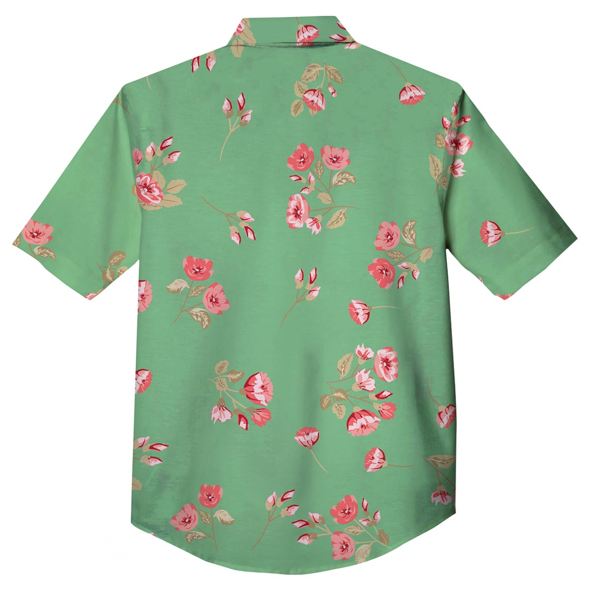 Rose Petals Print Pattern Button Up Shirt-grizzshop