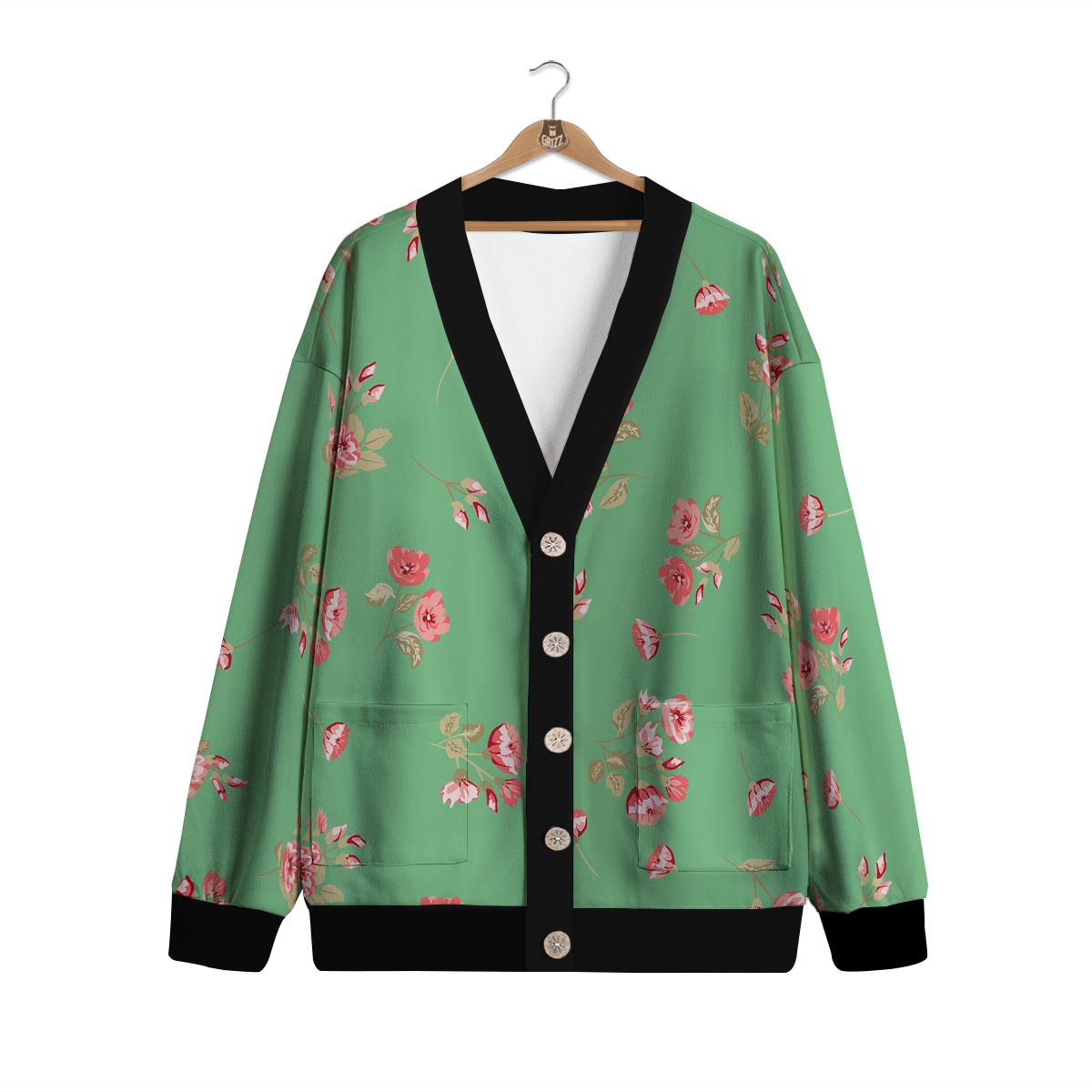 Rose Petals Print Pattern Cardigan-grizzshop