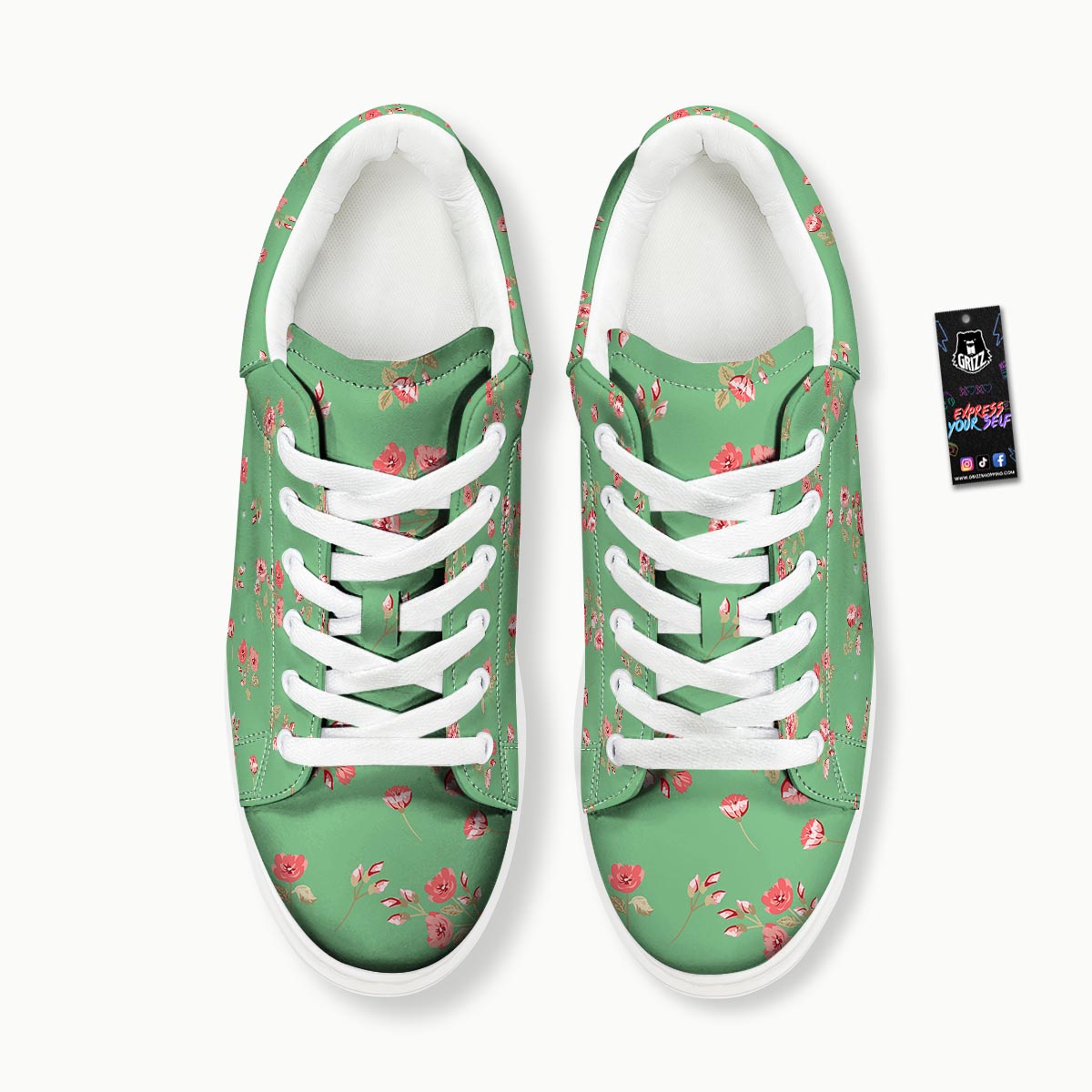 Rose Petals Print Pattern Platform Shoes-grizzshop