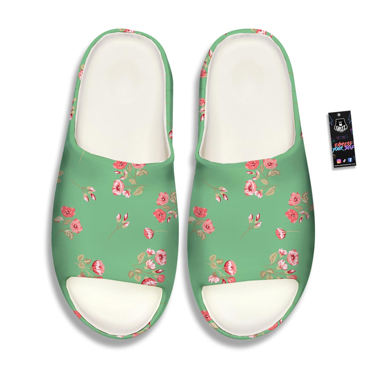 Rose Petals Print Pattern Sandals-grizzshop