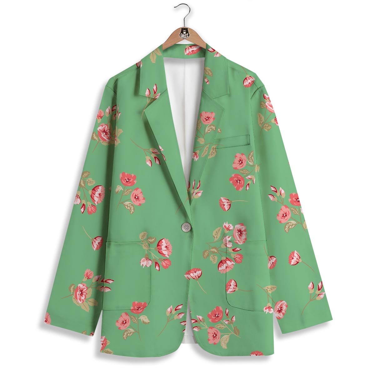 Rose Petals Print Pattern Women's Blazer-grizzshop