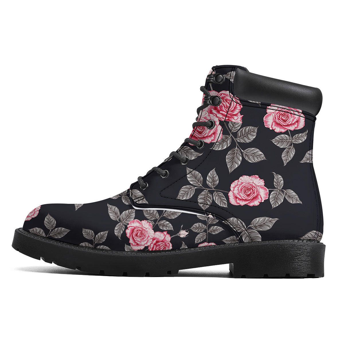Rose Pink Print Pattern Boots-grizzshop