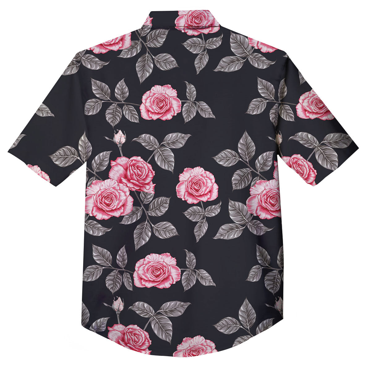 Rose Pink Print Pattern Button Up Shirt-grizzshop
